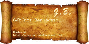 Güncz Bernadett névjegykártya